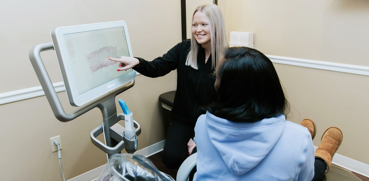 staff member with a patient