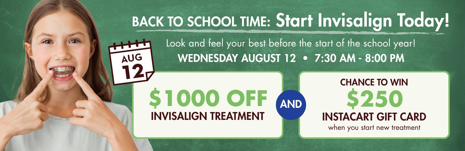 $1000 off invisalign treatment and a chance to win $250 instacart gift card event